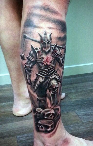 death knight tattoo|knight tattoos for men.